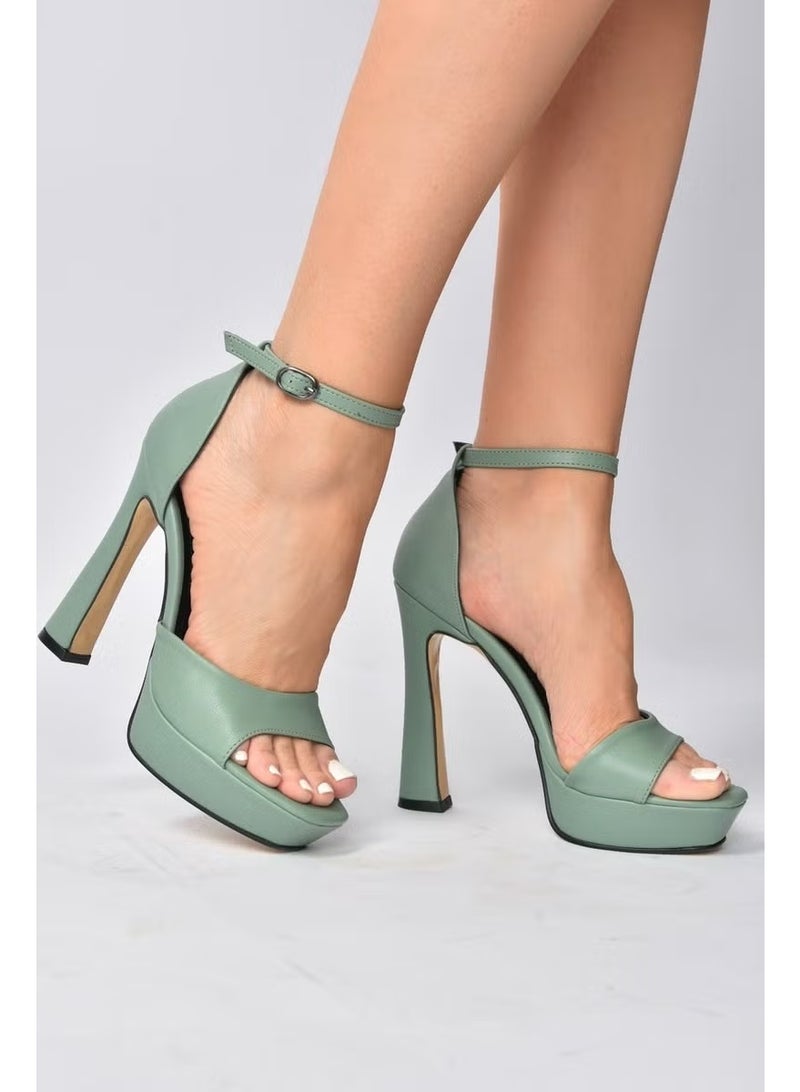 Fox Shoes أحذية نسائية بكعب أخضر K404580109 - Image 1